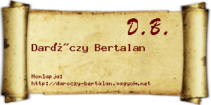 Daróczy Bertalan névjegykártya