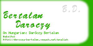 bertalan daroczy business card